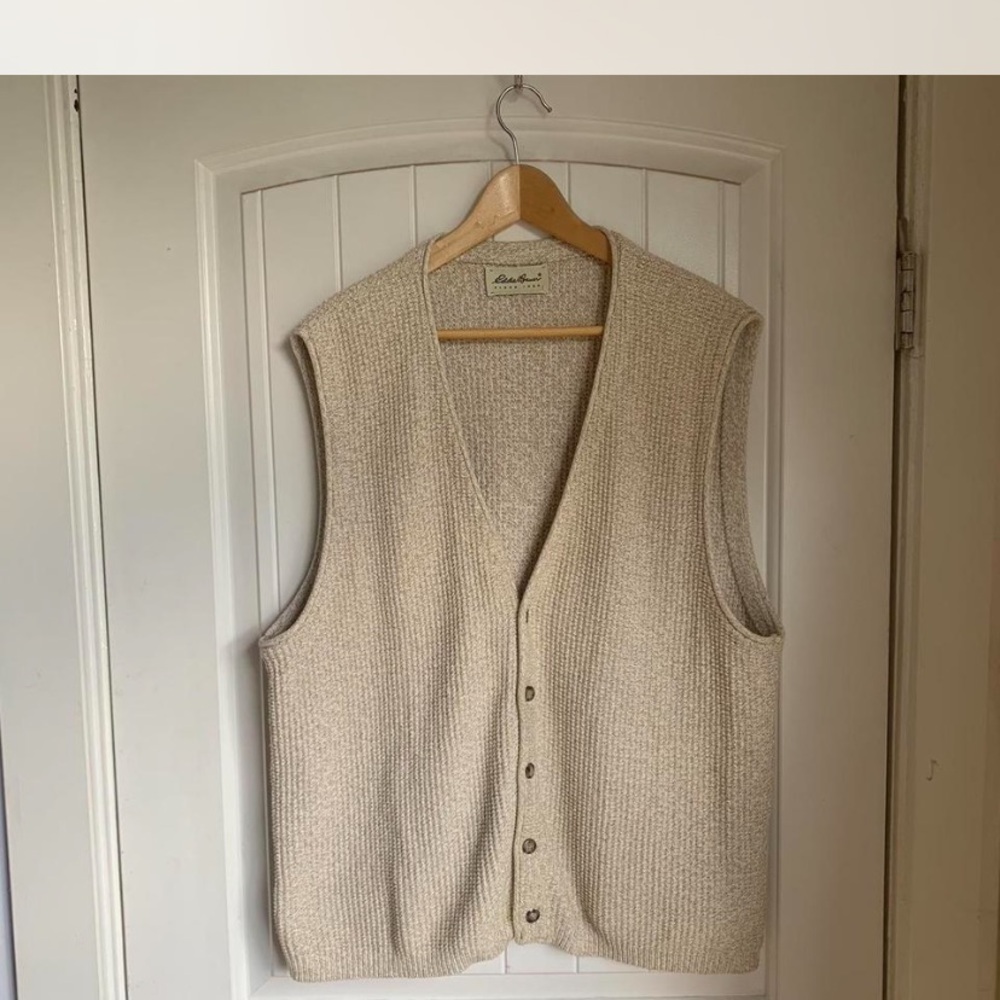Vintage Eddie Bauer Oversized Waffle Knit Vest